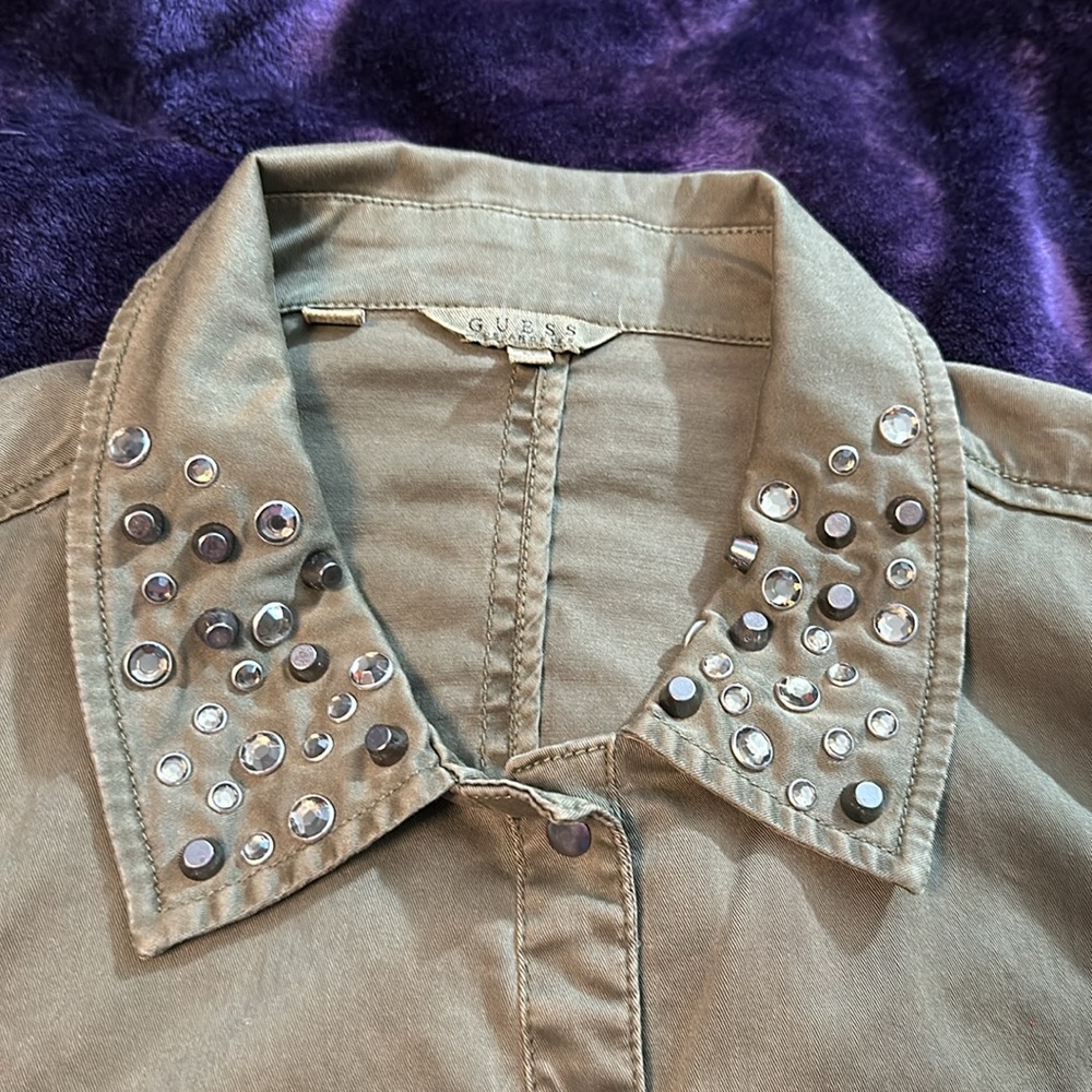 Studded Green Guess Jacket - Picture 9 of 10